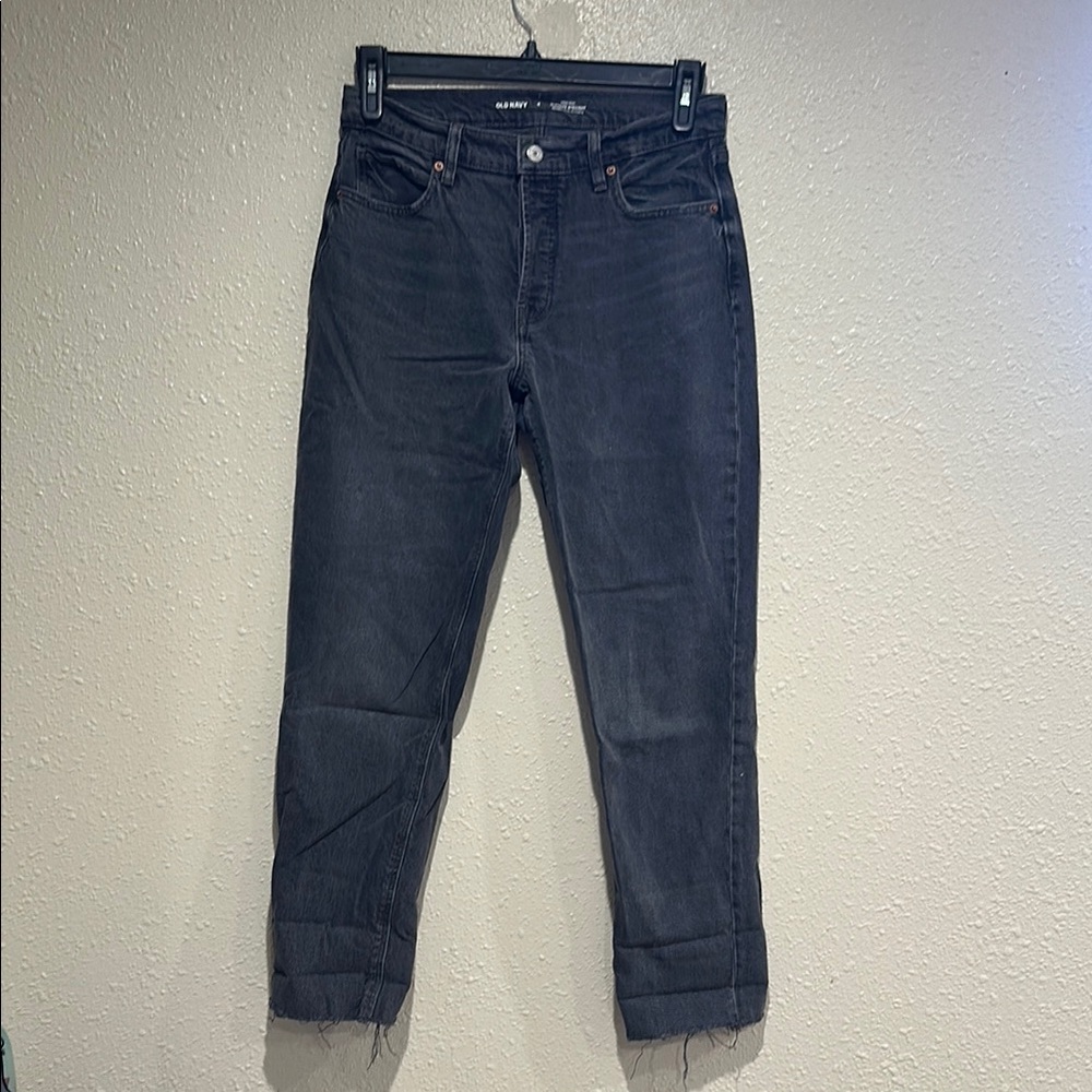 Old Navy Black Ankle Cropped Jeans Sleek Fit